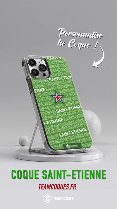 Vidéo Coque foot SAINT-ETIENNE ASSE texte oblique - TEAMCOQUES