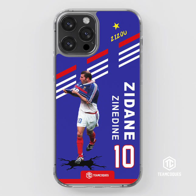 Coque joueur ZINEDINE ZIDANE ZIZOU EQUIPE DE FRANCE 1998 - TEAMCOQUES