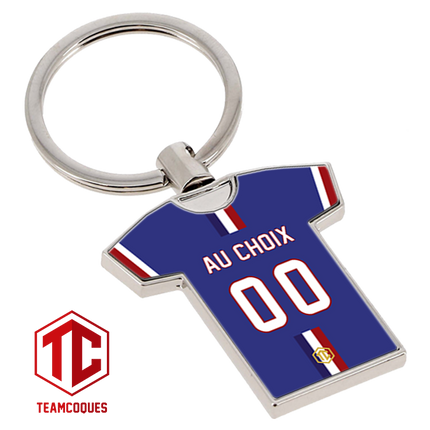 Porte-clés métal maillot foot FRANCE EDF 2024 n°2 personnalisable - TEAMCOQUES