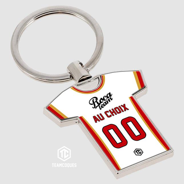 Porte-clés métal maillot basket MONACO ROCATEAM personnalisable - TEAMCOQUES