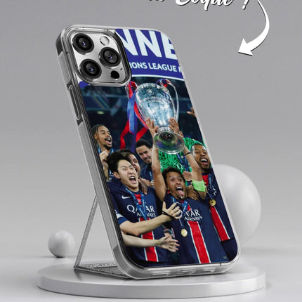 Vidéo Coque foot PARIS SG COLLECTOR CHAMPIONS D'EUROPE CHAMPIONS LEAGUE 2025 WINNERS - TEAMCOQUES