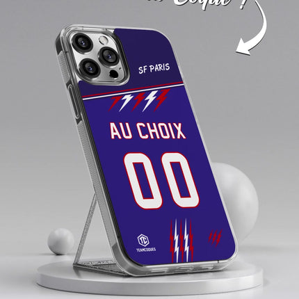 Vidéo Coque rugby SF PARIS bleu personnalisable - TEAMCOQUES