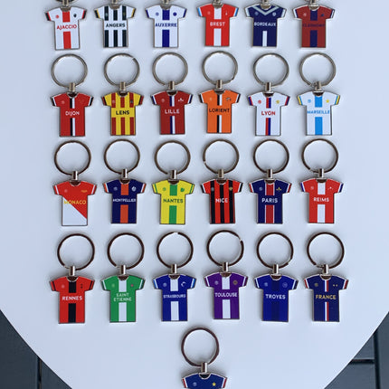 Porte-clés métal maillot foot rugby basket personnalisable - TEAMCOQUES