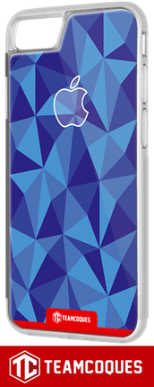 Coque design APPLE POMME FACETTE BLEU - iPhone smartphone - TEAMCOQUES