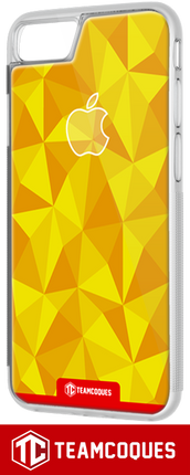 Coque design APPLE POMME FACETTE JAUNE - iPhone smartphone - TEAMCOQUES
