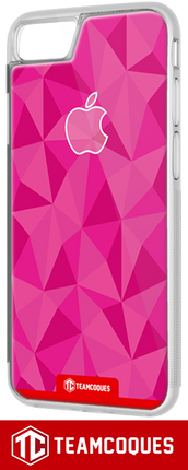 Coque design APPLE POMME FACETTE ROSE - iPhone smartphone - TEAMCOQUES