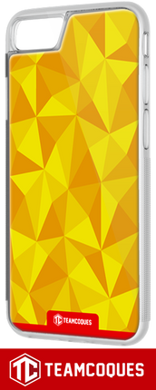 Coque design APPLE POMME FACETTE JAUNE - iPhone smartphone - TEAMCOQUES