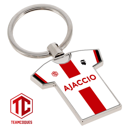 Porte-clés métal maillot foot AJACCIO ACA n°1 - TEAMCOQUES