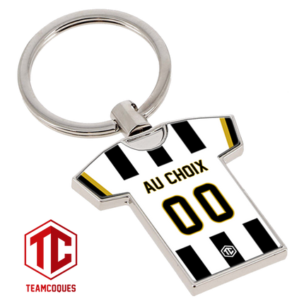 Porte-clés métal maillot foot ANGERS SCO n°2 personnalisable - TEAMCOQUES