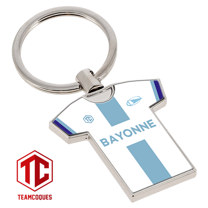 Porte-clés métal maillot rugby BAYONNE n°1 - TEAMCOQUES