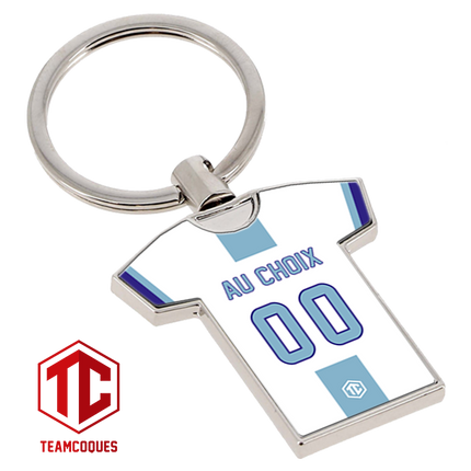 Porte-clés métal maillot rugby BAYONNE n°2 personnalisable - TEAMCOQUES