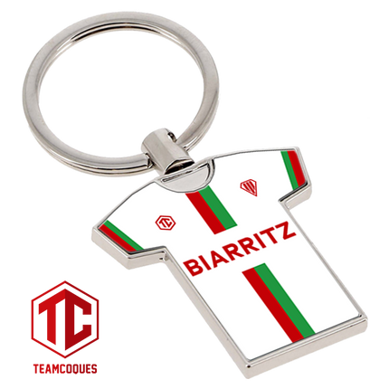 Porte-clés métal maillot rugby BIARRITZ BO n°1 - TEAMCOQUES