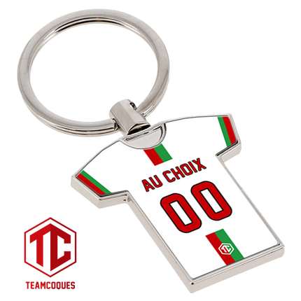 Porte-clés métal maillot rugby BIARRITZ BO n°2 personnalisable - TEAMCOQUES