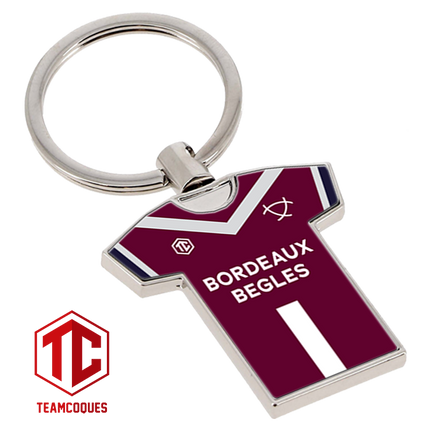 Porte-clés métal maillot rugby BORDEAUX BEGLES n°1 - TEAMCOQUES