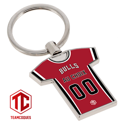 Porte-clés métal maillot basket NBA CHICAGO BULLS personnalisable - TEAMCOQUES