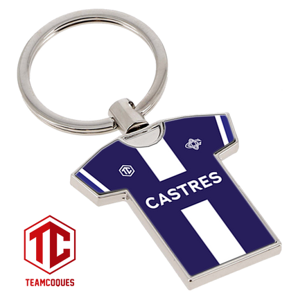 Porte-clés métal maillot rugby CASTRES n°1 - TEAMCOQUES