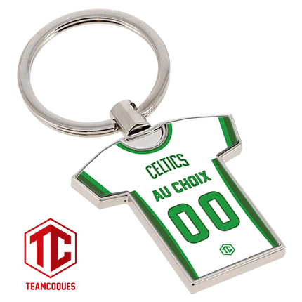Porte-clés métal maillot basket NBA BOSTON CELTICS personnalisable - TEAMCOQUES
