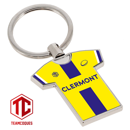 Porte-clés métal maillot rugby CLERMONT RUGBY n°1 - TEAMCOQUES