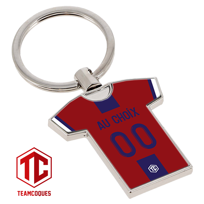 Porte cl s m tal maillot foot CLERMONT n 2 personnalisable TEAMCOQUES