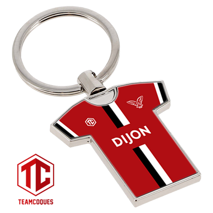 Porte-clés métal maillot foot DIJON FCO DFCO n°1 - TEAMCOQUES