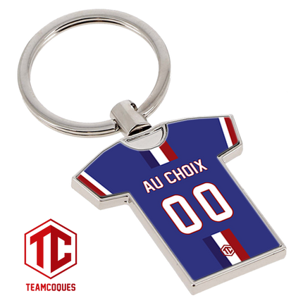 Porte-clés métal maillot rugby XV FRANCE RUGBY n°1 personnalisable - TEAMCOQUES