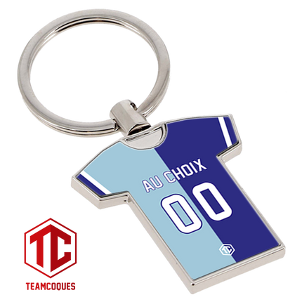 Porte-clés métal maillot foot LE HAVRE n°2 personnalisable - TEAMCOQUES