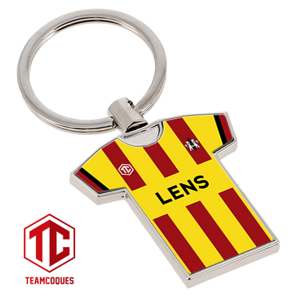 Porte-clés métal maillot foot LENS RCL n°1 - TEAMCOQUES