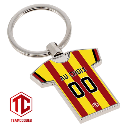 Porte-clés métal maillot foot LENS RCL n°2 personnalisable - TEAMCOQUES