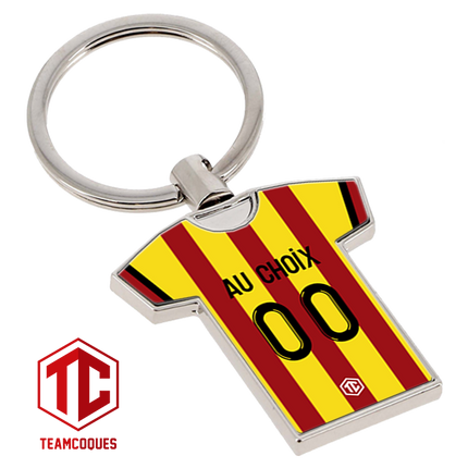 Porte-clés métal maillot foot LENS RCL n°2 personnalisable - TEAMCOQUES