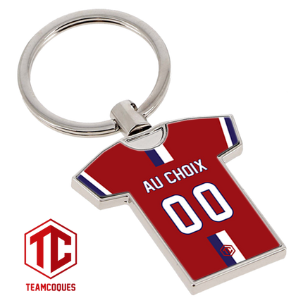 Porte-clés métal maillot foot LILLE LOSC n°2 personnalisable - TEAMCOQUES