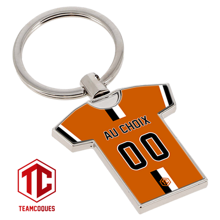 Porte-clés métal maillot foot LORIENT n°2 personnalisable - TEAMCOQUES