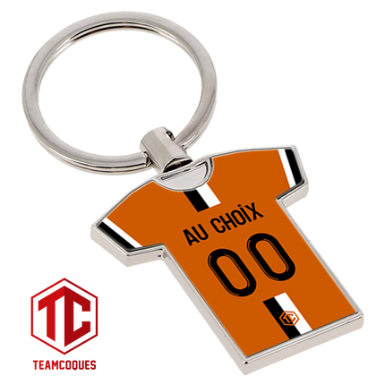 Porte-clés métal maillot foot LORIENT n°2 personnalisable - TEAMCOQUES
