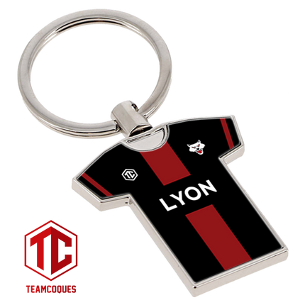 Porte-clés métal maillot rugby LYON RUGBY LOU n°1 - TEAMCOQUES