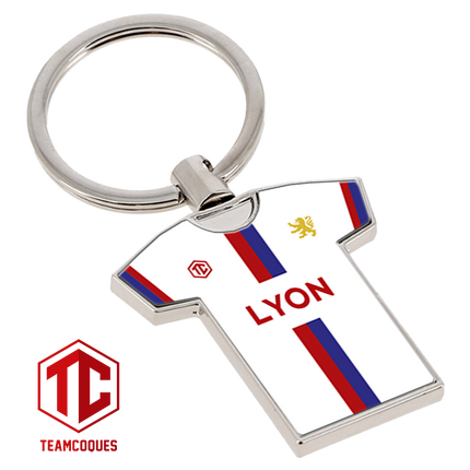 Porte-clés métal maillot foot LYON OL n°1 - TEAMCOQUES