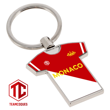 Porte-clés métal maillot foot MONACO ASM n°1 - TEAMCOQUES
