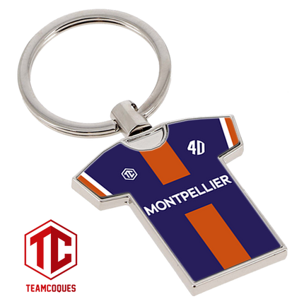 Porte-clés métal maillot foot MONTPELLIER MHSC n°1 - TEAMCOQUES