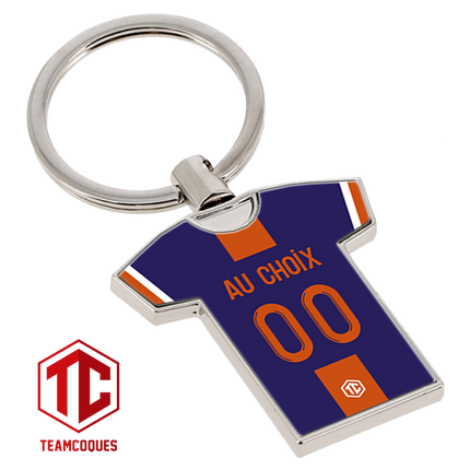 Porte-clés métal maillot foot MONTPELLIER MHSC n°2 personnalisable - TEAMCOQUES