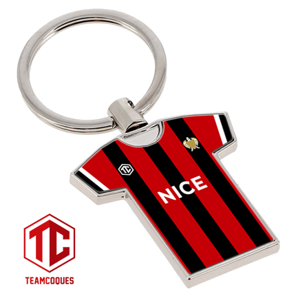 Porte-clés métal maillot foot NICE OGC n°1 - TEAMCOQUES