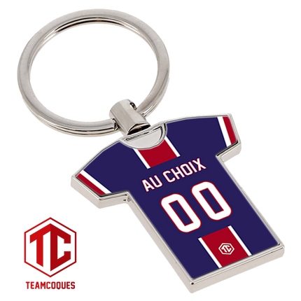 Porte-clés métal maillot foot PARIS SG PSG n°2 personnalisable - TEAMCOQUES