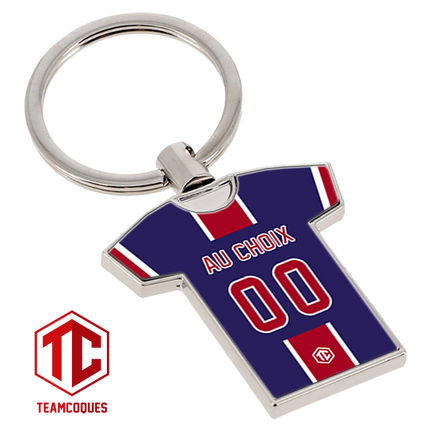 Porte-clés métal maillot foot PARIS SG PSG n°2 personnalisable - TEAMCOQUES