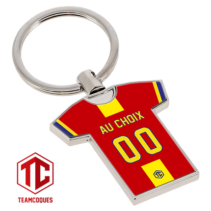 Porte-clés métal maillot rugby PERPIGNAN USAP n°2 personnalisable - TEAMCOQUES