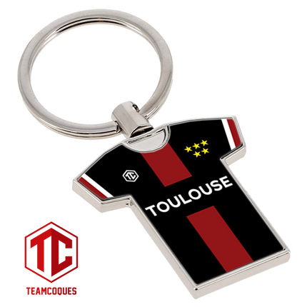 Porte-clés métal maillot rugby TOULOUSE RUGBY STADE TOULOUSAIN n°1 - TEAMCOQUES