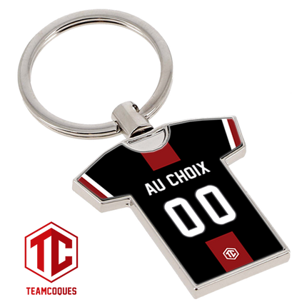 Porte-clés métal maillot rugby TOULOUSE RUGBY STADE TOULOUSAIN n°2 personnalisable - TEAMCOQUES