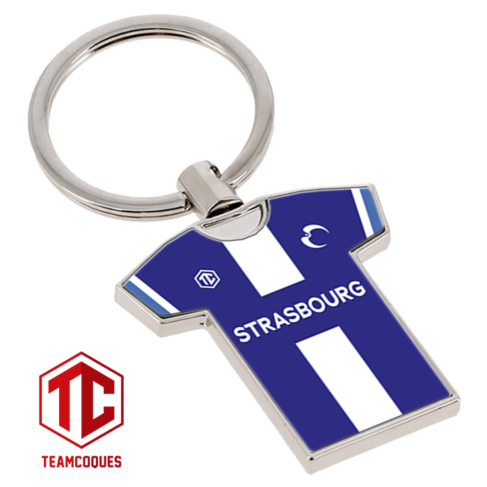 Porte cl s m tal maillot foot STRASBOURG n 1 TEAMCOQUES