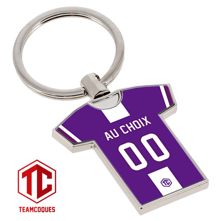 Porte-clés métal maillot foot TOULOUSE TFC n°2 personnalisable - TEAMCOQUES