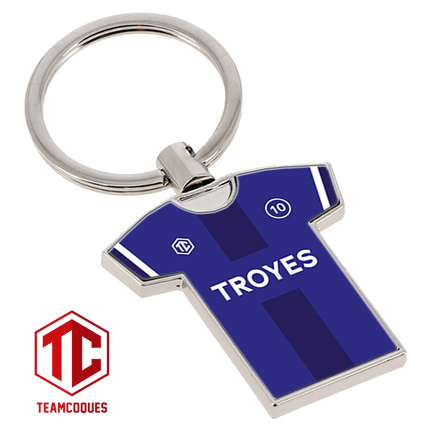 Porte-clés métal maillot foot TROYES ESTAC n°1 - TEAMCOQUES