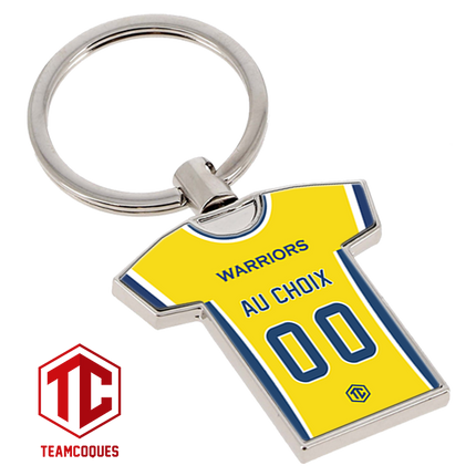 Porte-clés métal maillot basket NBA GOLDEN STATE WARRIORS personnalisable - TEAMCOQUES