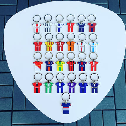 Porte-clés métal maillot foot - TEAMCOQUES