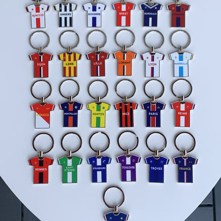 Porte-clés métal maillot foot - TEAMCOQUES