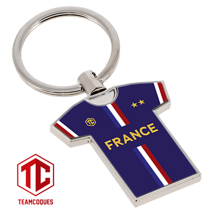 Porte-clés métal maillot foot FRANCE EDF n°1 - TEAMCOQUES